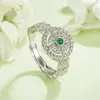 Anillo trenzado de encaje verde nuevo de Yuhong para mujer, Lujo accesible Diseño de nicho Índice de moda alta Ajuste de apertura en el dedo índice