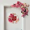 Decoração de Quarto de Casamento Enfeites Pendurados para a Porta do Quarto do Noivo com Flores Artificiais para Decoração de Canto da Porta do Quarto da Noiva Usando Flores Artificiais