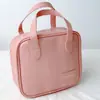 Nova Bolsa Quadrada Portátil para Cosméticos com Grande Capacidade, Cores Contrastantes, Necessaire à Prova d'Água, Alto Valor Estético
