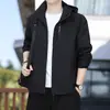 Chaqueta Deportiva Clásica Simple para Senderismo al Aire Libre de Otoño para Hombres y Adolescentes, Versátil, Holgada, Transpirable, con Capucha