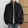 Jaqueta de voo de trabalho estilo retro americano da moda com gola alta para homens, novo estilo outono e inverno 2026, jaqueta masculina solta e versátil