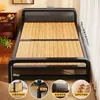 Cama de solteiro dobrável para uso doméstico, cama simples para cuidados pós-parto, cama de solteiro/casal para cochilo e plantão, cama de ferro para quarto de aluguel para adultos