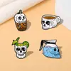 Taza de Agua Calavera Transfronteriza Original Insignia de Dibujos Animados Estilo Punk Creativo Aleación Personalizada de Nicho Broche de Decoración para Ropa