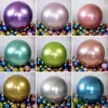 Globo de Látex Engrosado de 36 Pulgadas Color Cromado Metálico Decoración para Boda Fiesta de Cumpleaños Redondo Ins Globo Metálico de Celebridad de Internet