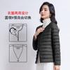Nueva Chaqueta Acolchada Ligera de Otoño e Invierno con Cuello en V Forro Manga Larga para Mujer Corta Cuello Redondo Talla Grande Ropa Interior Exterior Chaleco Cálido