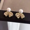 Brincos Elegantes de Renda com Laço e Pérolas para Mulheres 2026, Brincos Únicos e Bonitos de Alto Padrão Estilo Chanel