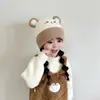 Gorro de Invierno para Bebé Niñas Dibujos Animados Gorro de Punto Gorro de Lana Tejida para Niño Pequeño Gorro Cálido Infantil con Protección para las Orejas