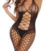 Lingerie Europeia e Americana Mais Vendida na Amazon, Body Meia-Calça Sexy com Recortes, Gola Halter, Decote em V Profundo, Sem Costura na Virilha para Comércio Exterior Sh194