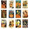 Nuevos accesorios decorativos de Halloween transfronterizos: linda cabeza de calabaza, postal vintage de una sola cara, invitación, suministros para fiestas