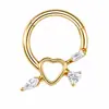Anillo de Nariz de Aleación de Titanio G23 Joyería para Mujeres Popular Europeo Americano Corazón Perforación Corporal Asimétrica Anillo de Hueso de Oreja En Stock Venta al por Mayor