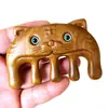 Pente massageador multifuncional de seis bordas de madeira e cinco dentes, pente de cabo longo, sândalo, cinco dedos, cinco dentes, tendão, dentes grandes, pente de madeira fofo
