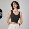 Sutiã Esportivo Costurado Fino Nuls para Mulheres, Sutiã de Yoga com Bojo Semi-Fixo, Peça para Usar por Cima no Verão, Regata Fitness Gola Redonda, Primavera
