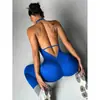 Mono Deportivo Elástico Sin Costuras de Color Sólido Estilo Chaleco para Mujer Transfronterizo con Diseño de Bolsillo