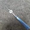 Novo produto de Guanshanyue: pingente de paz de jade branco com borlas, franjas de pérolas, joias de estilo antigo e borlas de seda