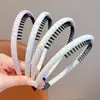 Diadema de Tela a Cuadros para Niñas con Dientes para Bebé, Lazo para el Cabello Antideslizante, Diadema Simple para Fijar Mechones Sueltos Infantiles, Nuevo