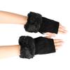 Guantes Peludos Nuevos de Lana Tejida con Dedos Abiertos Guantes de Imitación de Lana de Medio Dedo Cubierta Corta Cálida para Muñeca y Brazo