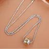 Collar de Cuentas Redondas Chapado en Plata Chapado en Plata Nuevo Palabras Verdaderas de Nueve Caracteres para Hombre Moderno Retro Cuentas Giratorias Pulsera DIY Colgante Passepartout