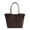 Bolsa Textura Fosca Retrô Nova 2025 Estilosa para o Dia a Dia Bolsa de Ombro Única Bolsa Tote Grande Capacidade Feminina de Mão