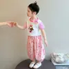 Los Conjuntos de Verano para Niñas Son Tan Hermosos, Nuevo Estilo 2026, Conjunto de Dos Piezas de Pantalón de Manga Corta a la Moda Anti-Mosquitos para Niñas Pequeñas y Bebés