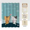 Cortina Divisoria para Baño Resistente al Moho, Cortina de Puerta Divisoria para Ducha, Kit sin Taladro, Cortina de Ducha para Baño, Cortina de Ducha de Tela Impermeable