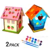 Casa de pájaros de madera transfronteriza sin terminar DIY cabina de ensamblaje de casa de pájaros pintura de cabina para grafitis al por mayor de productos de fábrica de casas de pájaros