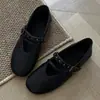 Zapatos Mary Jane de cuero suave versión 2026 verano nuevo hebilla vintage para mujer, planos cómodos y elegantes versátiles zapatos pequeños de cuero