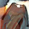 Diseño Primavera/Verano 2026 Camiseta de Manga Corta con Osito de Pedrería Hot-Fix Pesada para Mujer, Top Holgado de Longitud Media de Manga Corta