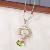 Colar Original Estilo Chinês Brocado Song Flor de Peônia Corrente de Suéter de Brocado Tecido DIY Acessórios de Lembrança Celebração do Festival do Meio Outono Estilo Chinês
