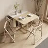Juego de mesa y sillas de comedor plegables multifuncionales, moderno y simple, adecuado para apartamentos pequeños, mesa de comedor extensible con ruedas, mesa de comedor simple