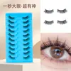 Pestañas Postizas de Media Mirada Zorro Transfronterizas, Múltiples Pares, Extensión de Cola de Ojo, Maquillaje Natural Nude, Pestañas Postizas de Media Mirada con Tallo Negro, Planitud Fábrica