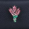 Broche de Aleación Lavanda para Mujer Set de Plantas y Flores Mori con Diamante Corsage Pin Fijo para Ropa Anti-Luz Joyería