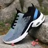 Zapatillas Deportivas Transpirables para Correr Transfronterizas con Diseño Flyknit, Tenis Casuales Huecos con Bloques de Color, Zapatos Casuales con Cordones para Mujer de Primavera