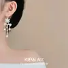 Novos Brincos de Flor com Franjas em Gota d'Água, Leves e Luxuosos, Cheios de Diamantes, Brincos Estilo Palácio, Exquisitos, High-End e Simples