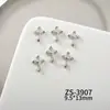 Accesorios para Uñas Cruz de Plata Pura Corazón de Cuervo, Estilo Versátil Retro Dulce y Genial, Decoraciones para Uñas Incrustadas de Diamantes