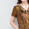Vestido de verão para mãe de meia-idade vestido de temperamento estilo estrangeiro novo para mulheres de meia-idade e idosas cintura afinamento saia de chiffon de alta qualidade