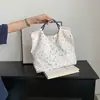 Bolso de Lona Floral de Alto Valor Nuevo Otoño 2026, Bolso Tote de Gran Capacidad, Bolso de Hombro con Cordón, Bolso Casual Ins