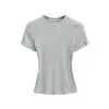 Tops Básicos de Color Sólido Europeos y Americanos Sexy con Hilo Transfronterizos Camisetas de Manga Corta Sexy Estilo Kardashian Europeo y Americano con Cuello Redondo Pequeño