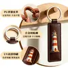 Chaveiro personalizado em formato de gota d'água com impressão UV colorida, pingente de logotipo em couro ecológico, chaveiro com fivela de couro, presente atacado