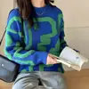 Suéter Pulóver de Punto Suelto para Mujer, Estilo Coreano Nuevo para Otoño e Invierno 2025, Ropa Exterior Suelta con Diseño de Dibujo Animado de Dinosaurio, Suéter de Punto Suelto para Ropa Exterior