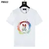 Camiseta al por mayor de marca americana moderna Psychobunny con estampado de calavera de conejo colorido y degradado, manga corta, cuello redondo