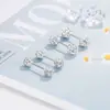 Pendientes Dobles Completos de Diamante para Mujer, Tachuelas para Perforación de Oreja, Tachuelas de Cartílago de Zirconia de Gama Alta de Nicho, Pendientes de Diamante, Accesorios para Oreja