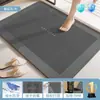 Alfombra de baño absorbente de tierra de diatomeas suave engrosada, alfombrilla antideslizante de secado rápido para entrada de baño, felpudo, alfombrilla para inodoro