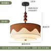Lâmpada de comércio exterior E27 vento Nanyang estudo quarto sala de jantar lustre estilo Wabi-sabi retrô mesa de jantar tecido japonês estilo antigo meio