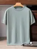 Suéter de punto de cachemira 100% pura para otoño e invierno, cuello redondo, manga corta, color liso para hombre, suéter ligero de cachemira suave, camiseta básica