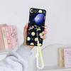 Para Samsung ZFlip Funda para Teléfono Plegable Cadena Colgante de Muñeca con Smiley Cubierta Trasera Zflip3/4 Funda Anticaída Cubierta Protectora