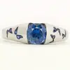 Anillo Huajie wish de venta caliente con circón azul, anillo de vacaciones para mujer moderno y exquisito, ventas directas de fábrica