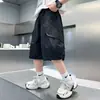 Bermuda cargo de verão para meninos, calça solta no joelho, moderna e descolada, esportiva fina de secagem rápida para crianças mais velhas, moda de verão