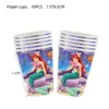 En stock Vajilla de la Sirenita Ariel Suministros para Fiesta Infantil Cumpleaños Vaso de Papel Plato de Papel Servilleta de Papel Mantel Suministros Decorativos