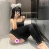 Lingerie Sexy, Meia-Calça Tubarão Sexy Levanta Bumbum, Calça de Yoga que Expõe o Bumbum, Sutiã com Zíper Provocante para Casais, Conjunto Sedutor