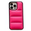 Chamarra de plumón de algodón de color sólido Funda para teléfono móvil Apple 17 Cubierta protectora anticaídas 16Pro Simple Exportación transfronteriza 14 Pareja X